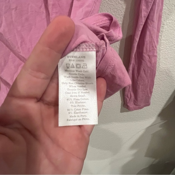 Everlane size xsmall pink/purple long sleeve top - Picture 3 of 5